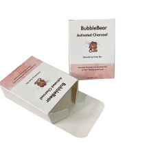 Wholesale branded white and pink degradable paper natural soap bar box packaging